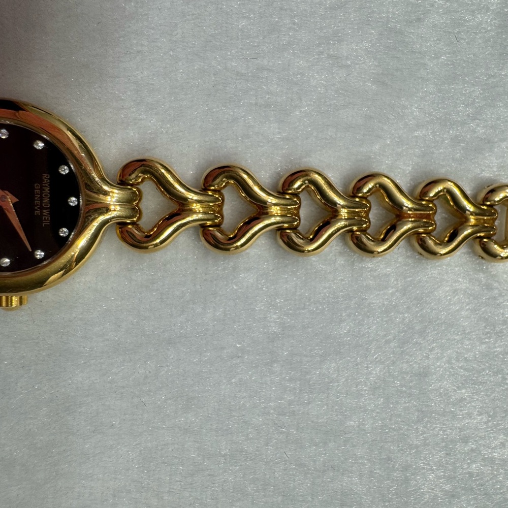 Raymond Weil Gold and Black Women's Watch with Diamond Hour Markers - 5878 - Picture 8 of 14